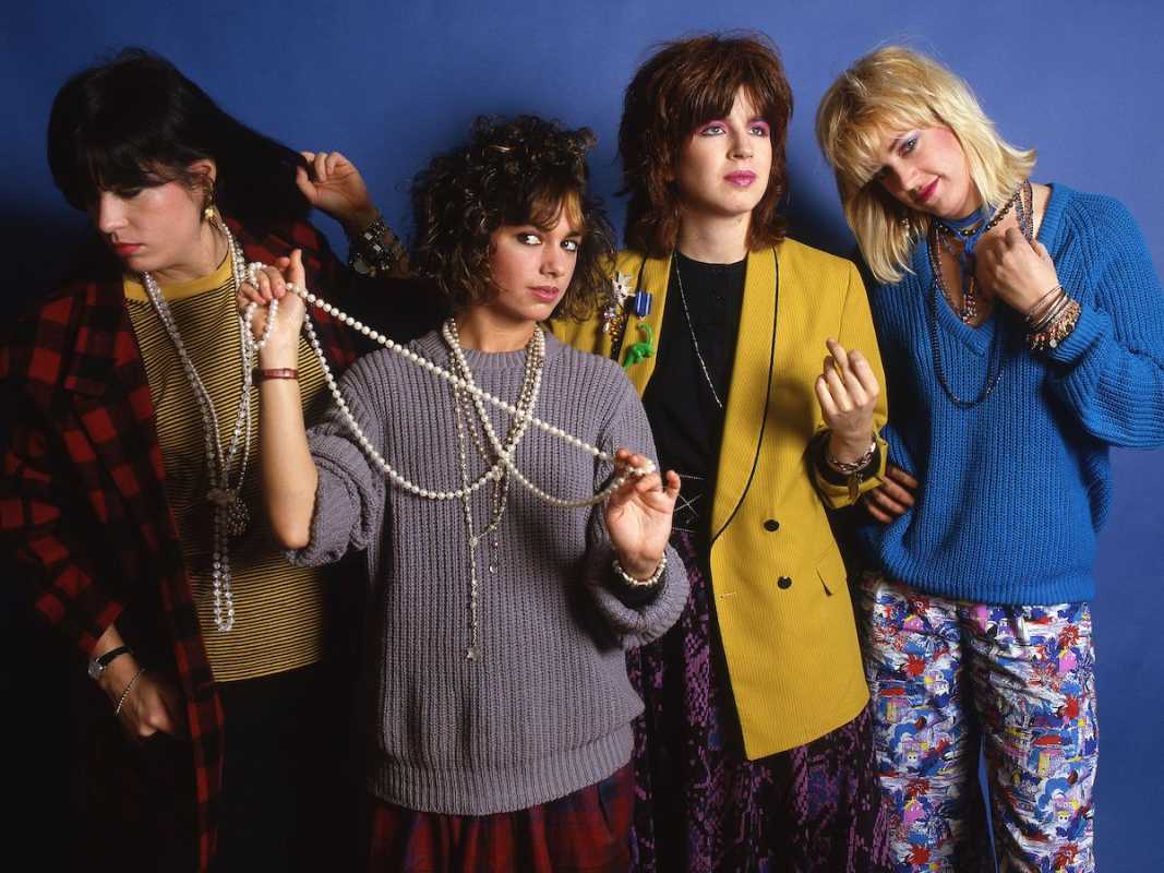 The Bangles - Vicki Peterson, Susanna Hoffs, Michael Steele og Debbi Peterson i 1985