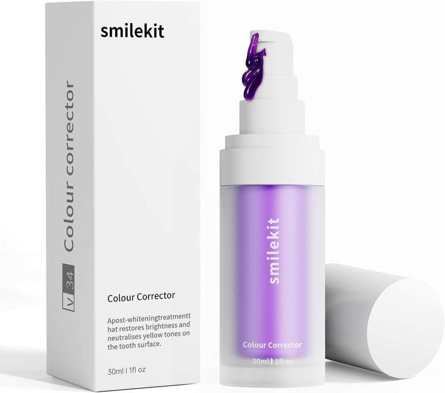 תמונת מוצר של SmileKit V-34 Color Corrector, משחת שיניים סגולה