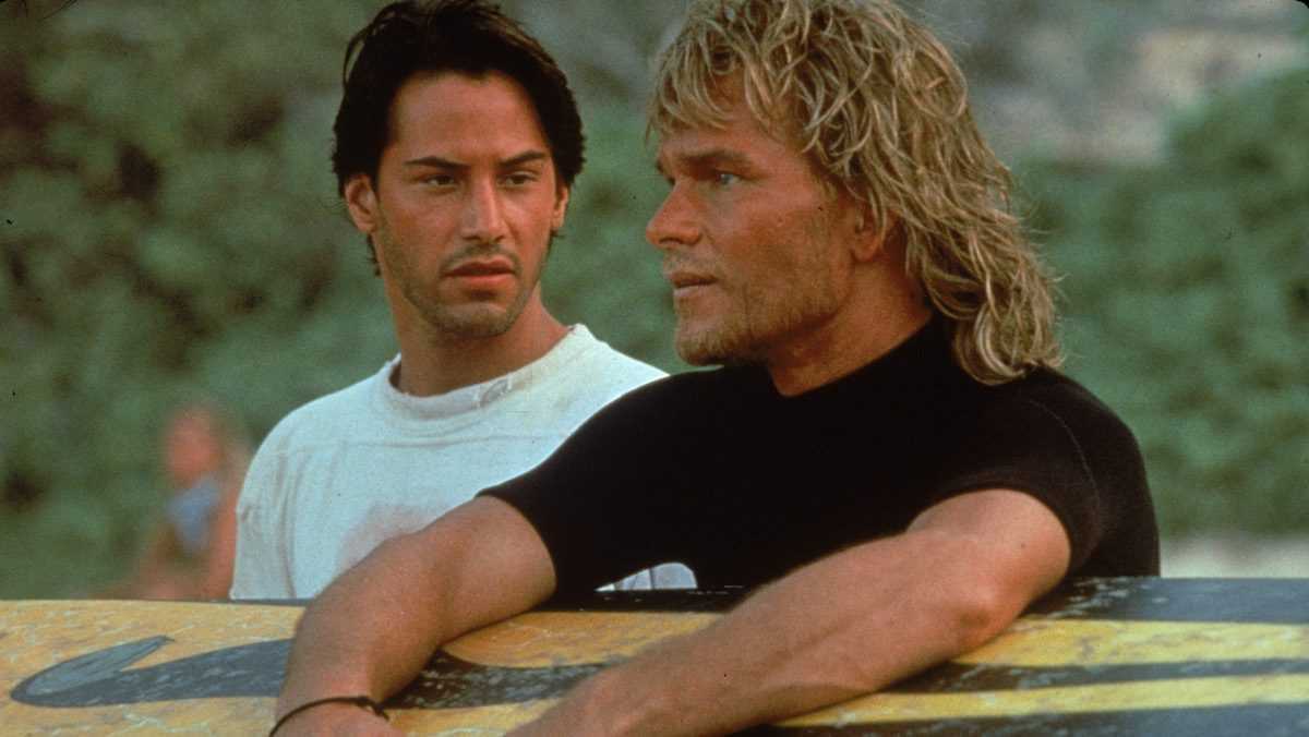 Keanu Reeves a Patrick Swayze ve filmu Point Break, 1991