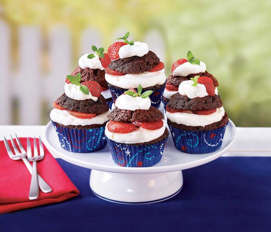 Cupcakes brownies aux fraises