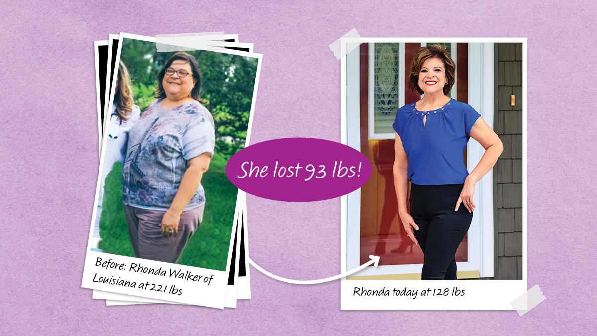 Zdjęcia przed i po Rhondy Walker, która schudła 93 funty dzięki diecie Galveston