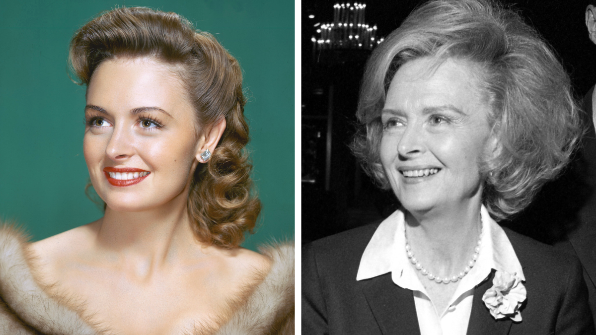 Donna Reed Left: 1955; Vpravo: 1982
