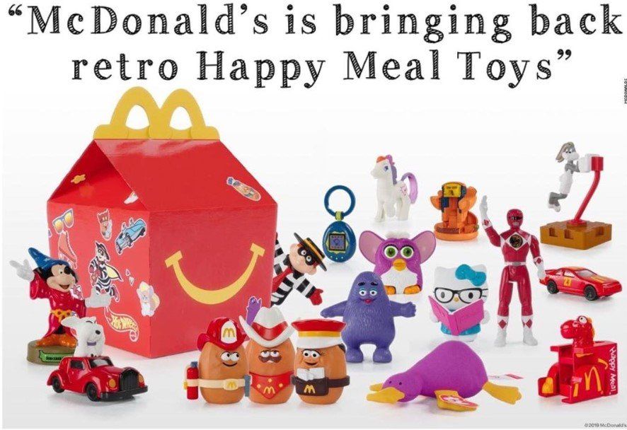 mcdonalds रेट्रो खिलौने खुश भोजन