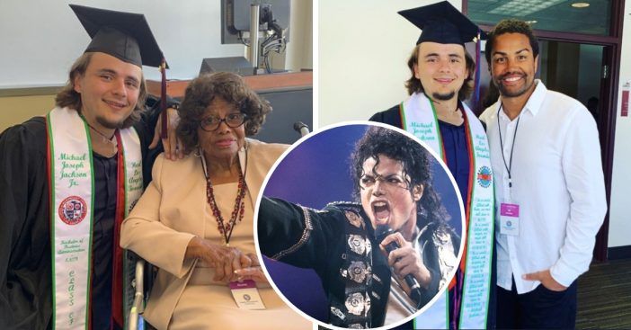 michael jacksons, fill i príncep, es gradua de la universitat