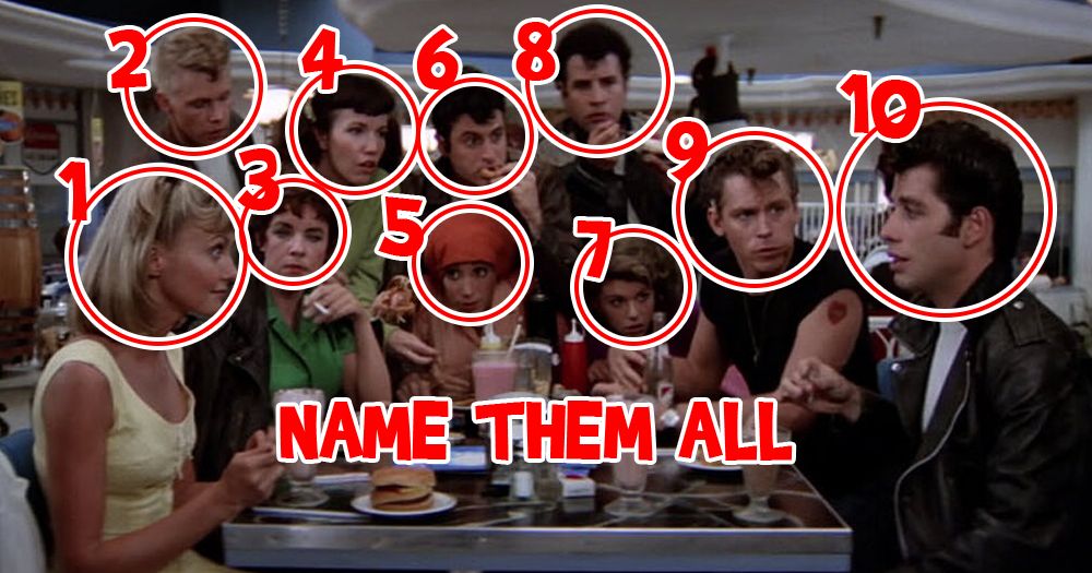 Назовете всички 10 основни героя от Grease