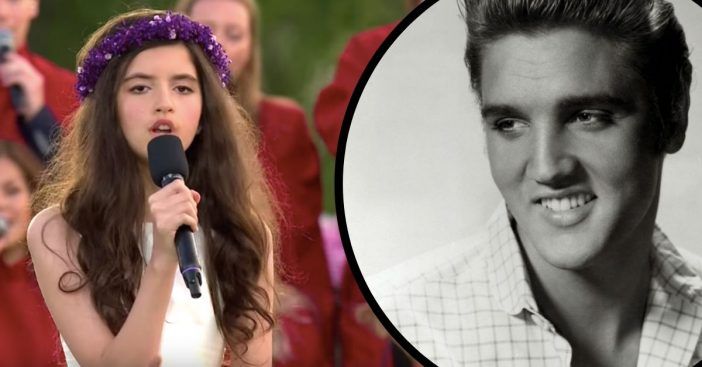 Menina de 11 anos cantando música de Elvis que soa como o próprio rei