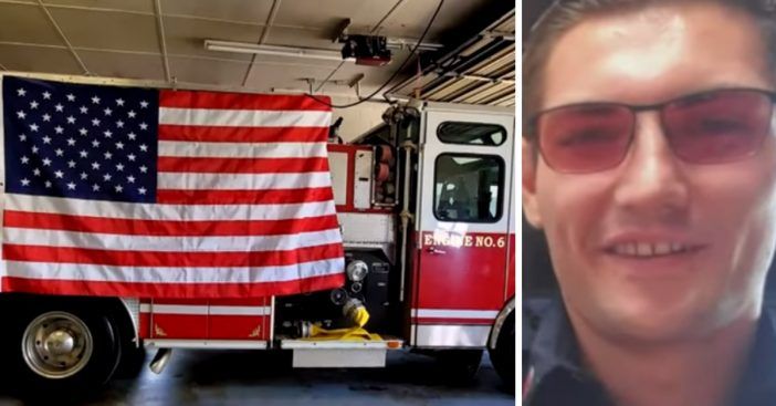 Цветен сляп пожарникар се разкъса при вида на американското знаме в цвят