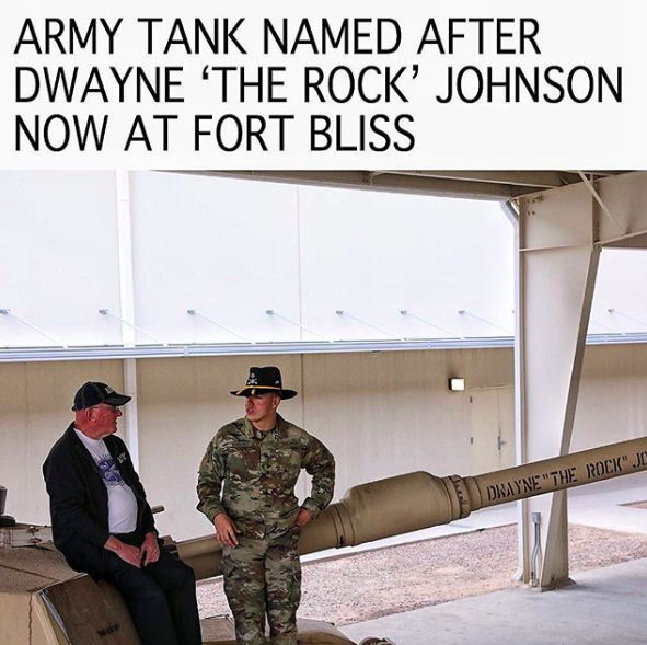 armádní tank pojmenovaný po Dwayne Johnsonovi