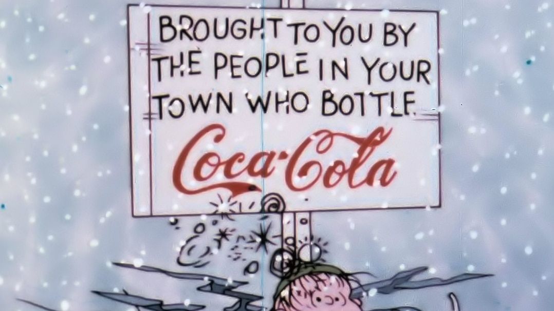 coca cola ad a charlie brown božič