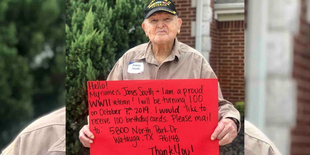 ทหารผ่านศึก wwii ต้องการการ์ด 100 ใบสำหรับวันเกิดครบรอบ 100 ปีของเขา