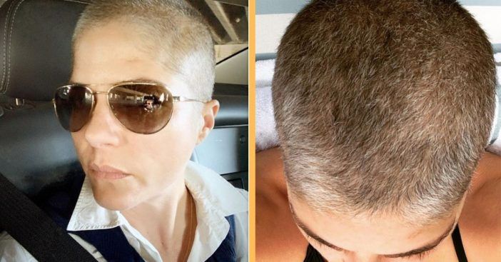 Selma Blair raputab uue lühikese ja halli välimuse, kui juuksed pärast keemiaravi uuesti kasvavad