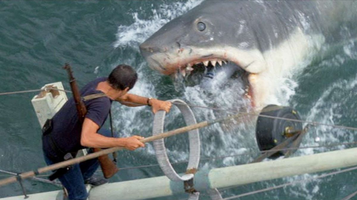 mandíbulas cena assustadora de tubarão