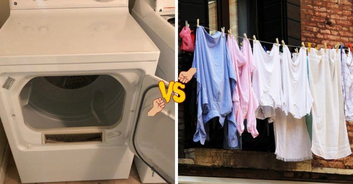 Secagem por máquina versus secagem ao ar
