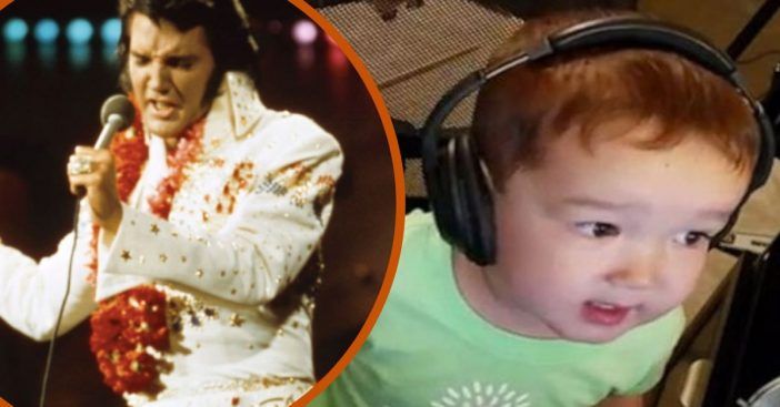 Aquest adorable noi de 2 anys que encara aprèn a parlar canta perfectament Elvis Presley